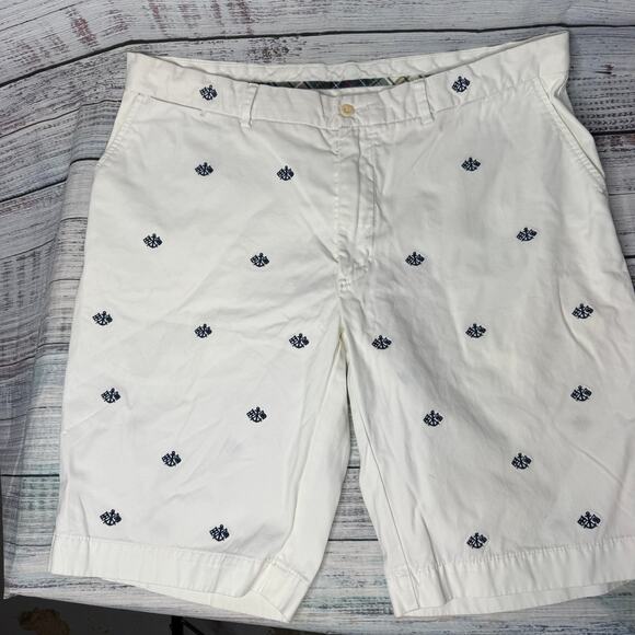 Polo Ralph Lauren White Embroidered Anchor Shorts Mens 40 - Picture 1 of 4